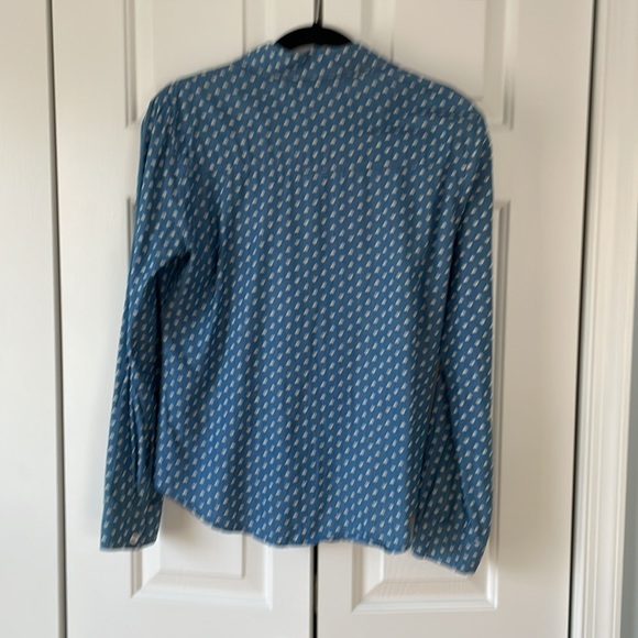 Cropped Chambray Tie Front Top with Hearts - Picture 3 of 4